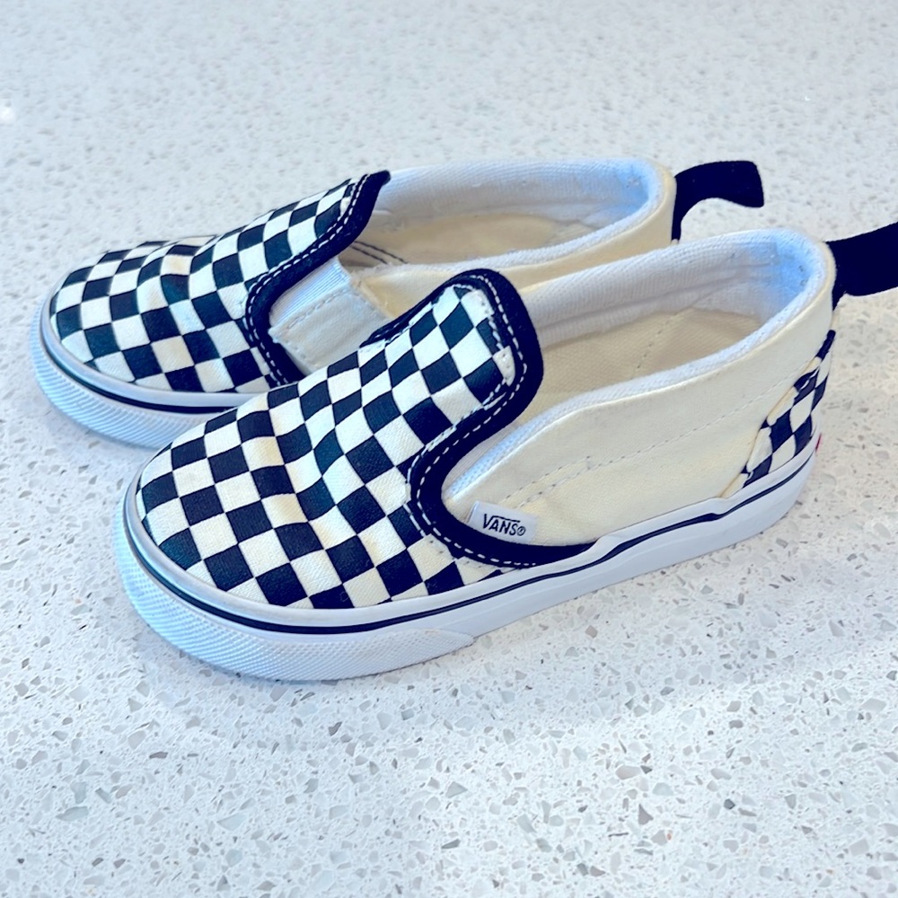 Vans checkerboard slip ons toddler size 8